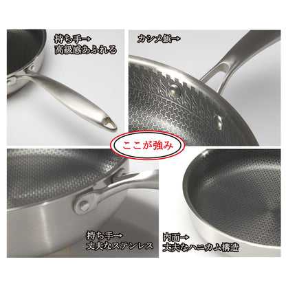 MTI ハニカム3層鋼フライパン