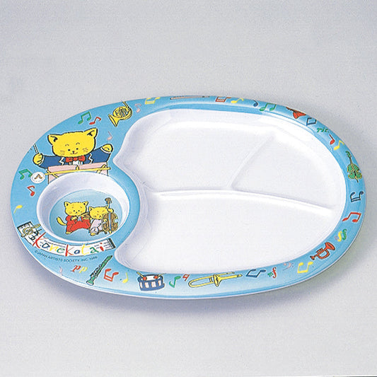 105-10008　お子様ランチ皿　こねこたい(ブルー)