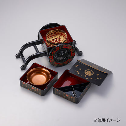 124-10232　茶渕六ツ目篭　丸<10個入>