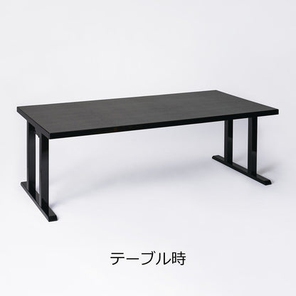 スタイリッシュ脚型　軽量8本脚兼用机　幕板付　メラミン新黒木目