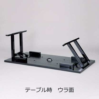スタイリッシュ脚型　軽量8本脚兼用机　幕板付　メラミン新黒木目