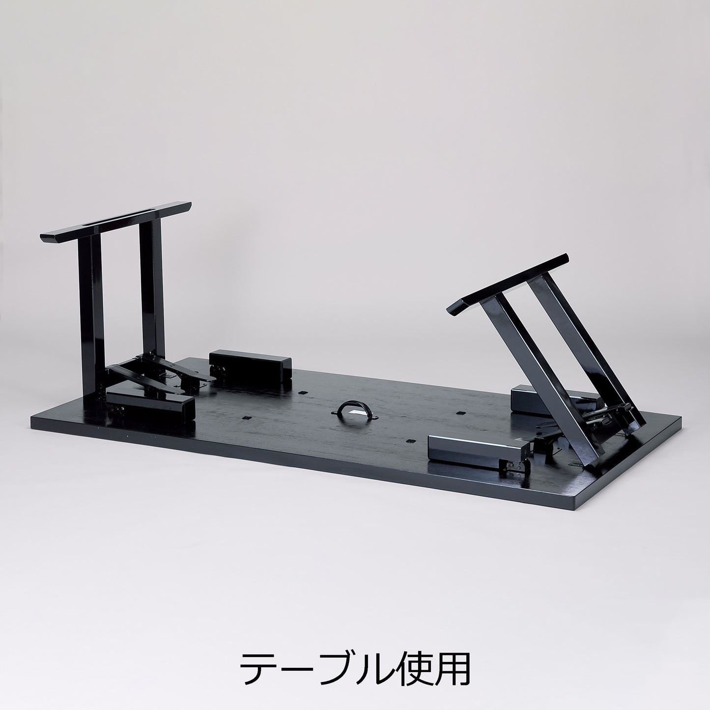 スタイリッシュ脚型　軽量8本脚兼用机　幕板付　ハード朱乾漆
