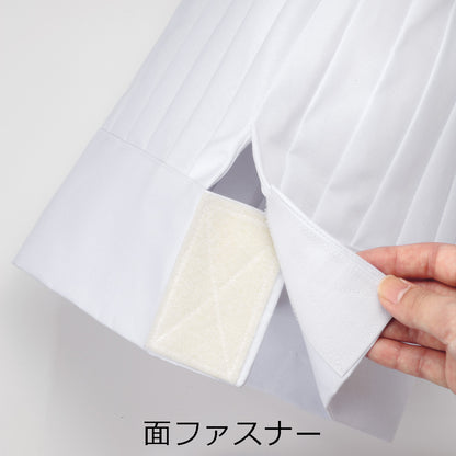 170-10064　コック帽たれ付　白/白メッシュ