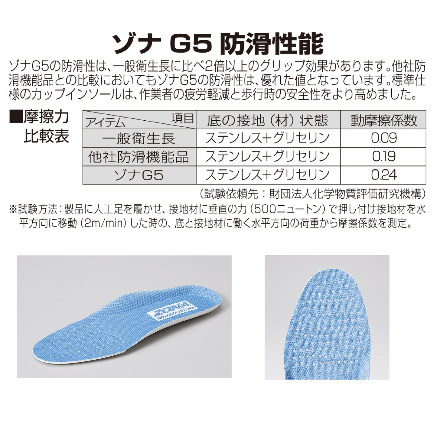 ゾナG5 白　長靴 (防滑仕様)