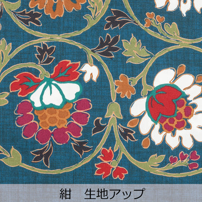 座布団カバー「九ツ唐草花柄」