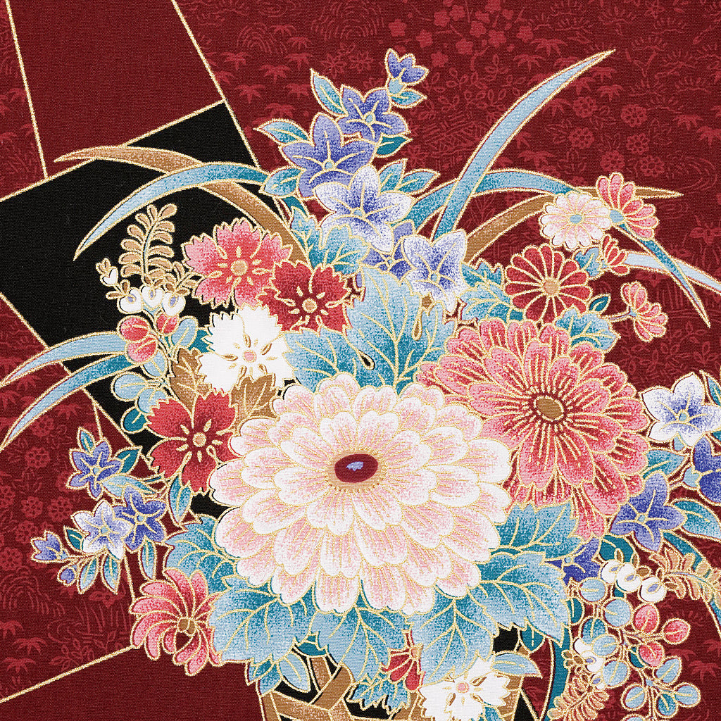 座布団カバー「三角花絵」