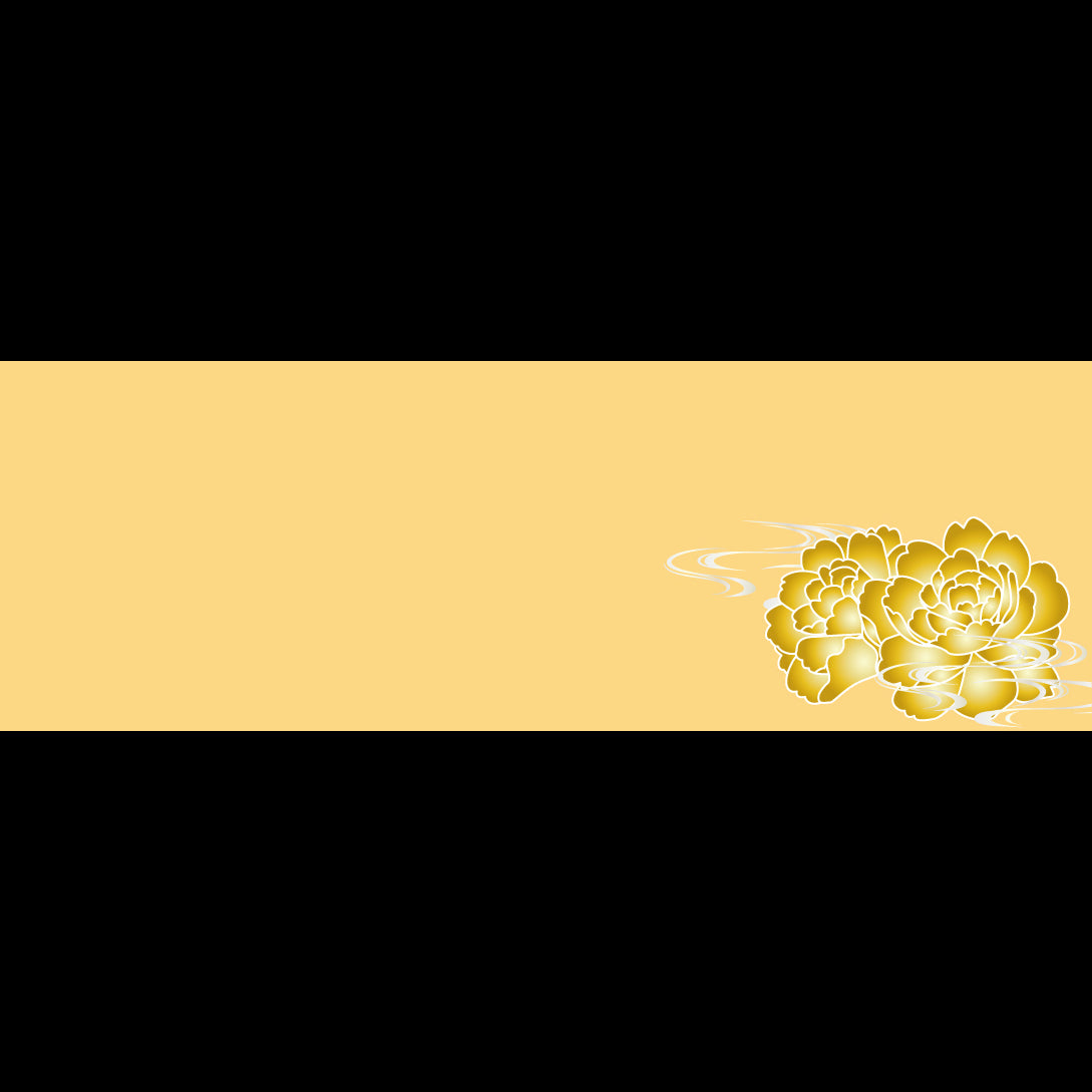 192-20157　箸置雲竜和紙マット　金牡丹銀雲