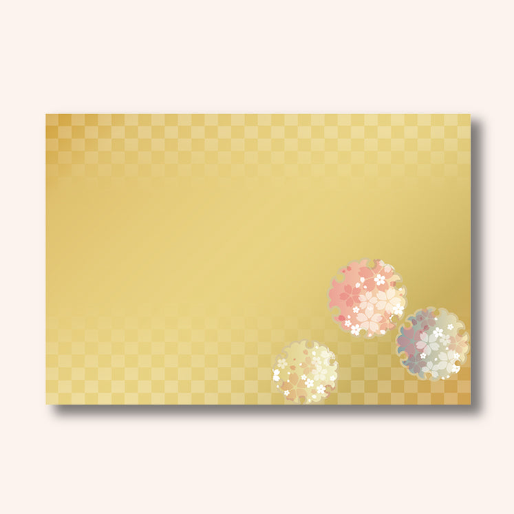 201-60046　尺5上質紙マット 市松雪輪桜