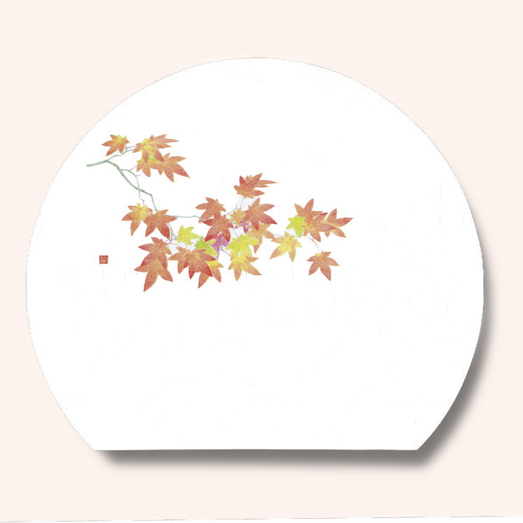 192-40031　半月尺3雲竜和紙マット　紅葉 (9・10月)