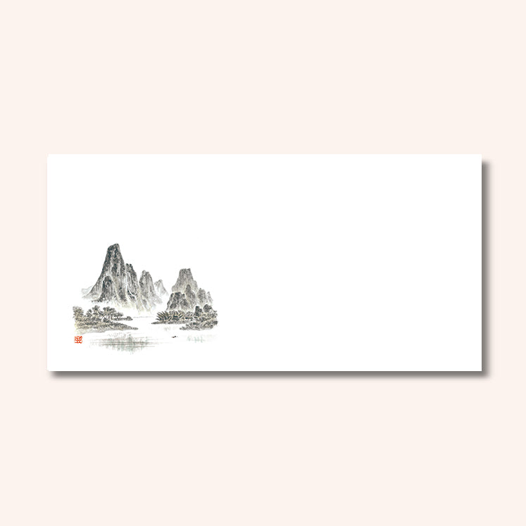 192-50010　お手元マット　山水画(オールシーズン)