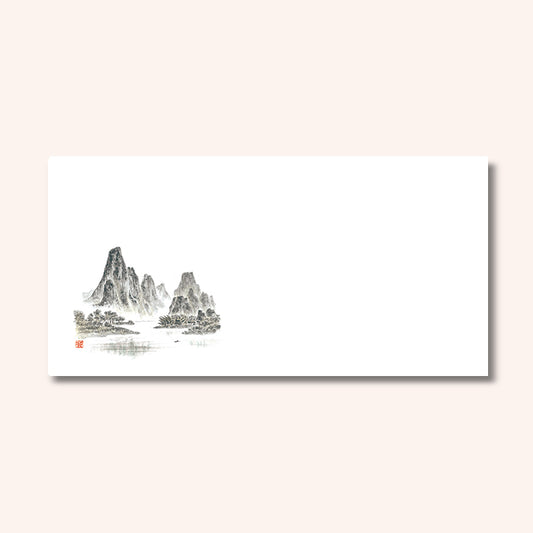 192-50010　お手元マット　山水画(オールシーズン)