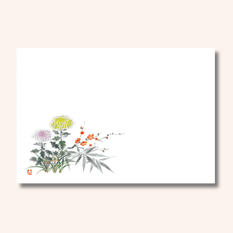 201-10083　38cm上質紙マット 四季の花(オールシーズン)