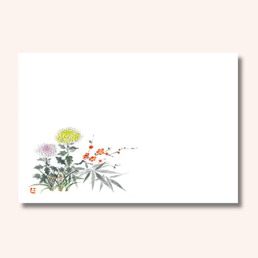 201-10083　38cm上質紙マット 四季の花(オールシーズン)