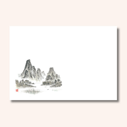 192-10016　尺3雲竜和紙マット　新山水画(オールシーズン)
