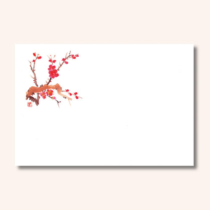 192-10029　尺3雲竜和紙マット　紅梅 (1・2月)