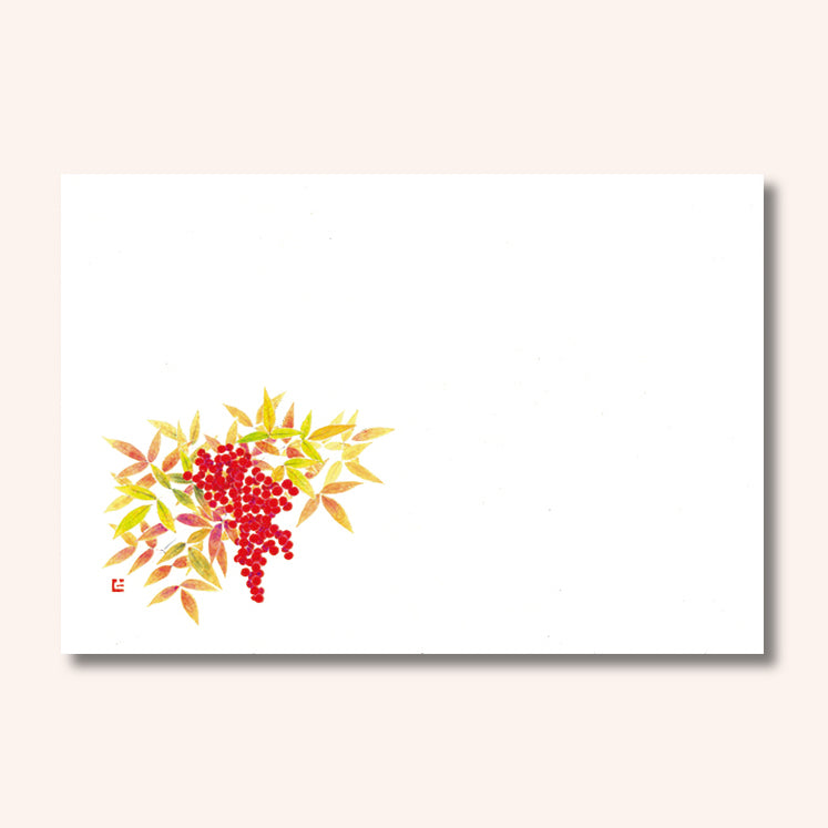 201-10115　38cm上質紙マット 南天 (1・2月)