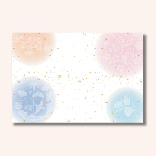 201-10255　38cm上質紙マット 金閣春夏秋冬