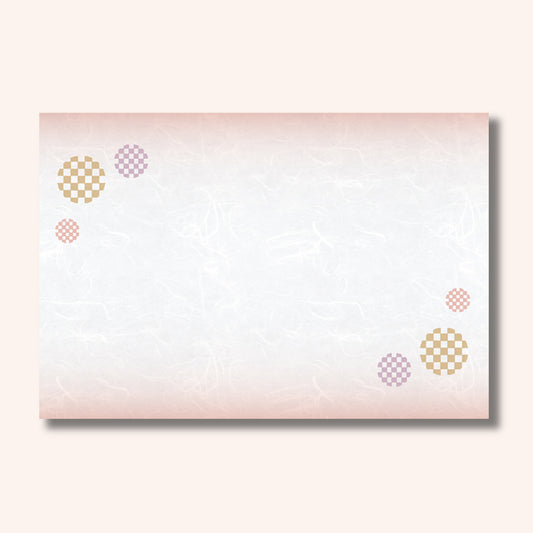 201-10294　38cm上質紙マット 雲竜風市松手まり