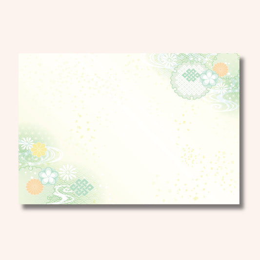 201-10313　38cm上質紙マット 金閣吉祥文様 若菜色