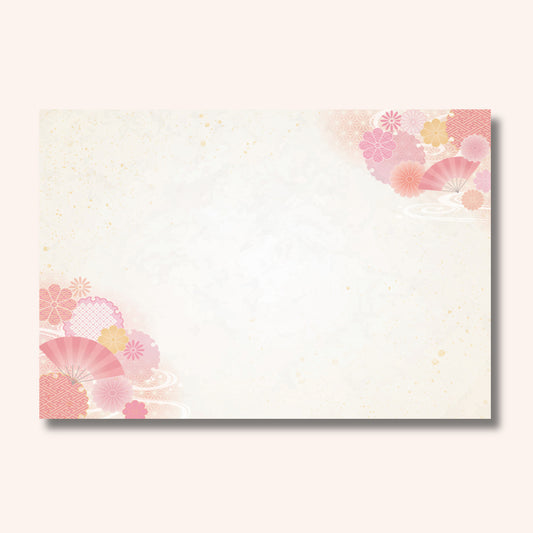 201-10314　38cm上質紙マット 金閣吉祥文様 桜色