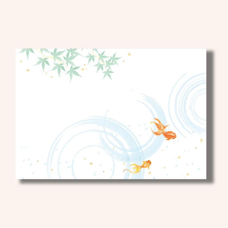 201-10328　38cm上質紙マット　青紅葉と金魚