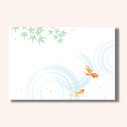 201-10328　38cm上質紙マット　青紅葉と金魚