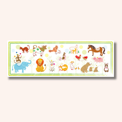 201-20011　上質紙13cm長角マット お子様マット 動物