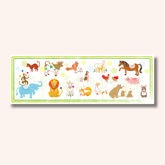 201-20011　上質紙13cm長角マット お子様マット 動物