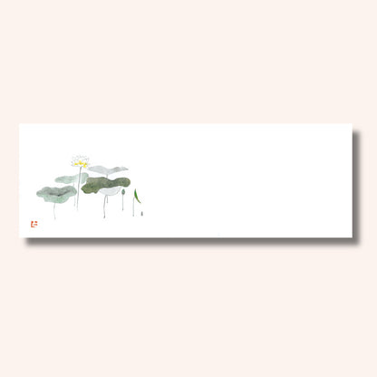 201-20017　上質紙13cm長角マット 蓮の花 (仏事用)