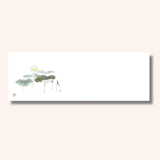 201-20017　上質紙13cm長角マット 蓮の花 (仏事用)