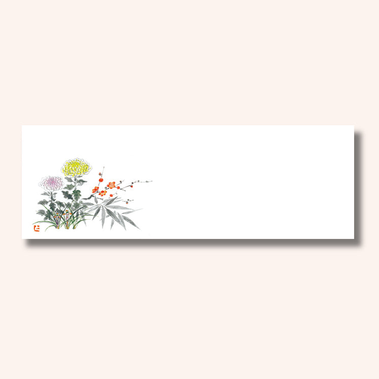 201-20028　上質紙13cm長角マット 四季の花 (オールシーズン)