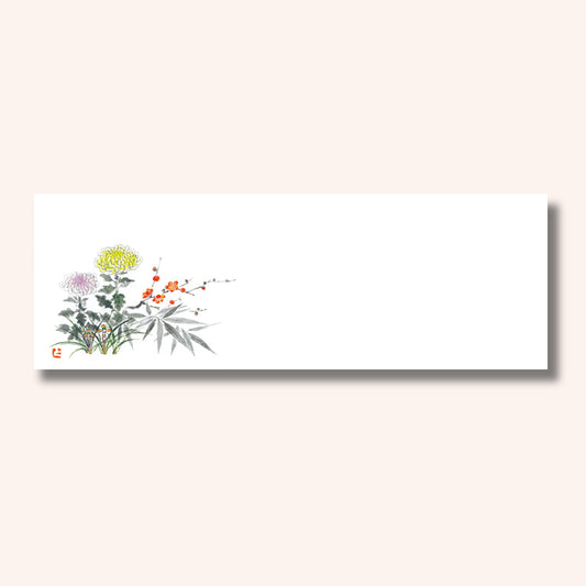 201-20028　上質紙13cm長角マット 四季の花 (オールシーズン)