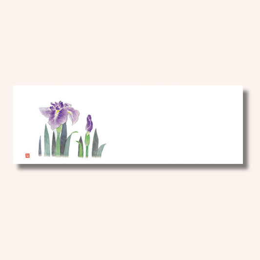 201-20106　上質紙13cm長角マット 花菖蒲 (5・6月)