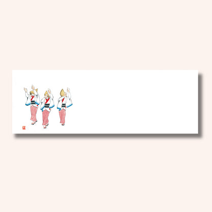 201-20145　上質紙13cm長角マット 阿波踊り (8月)