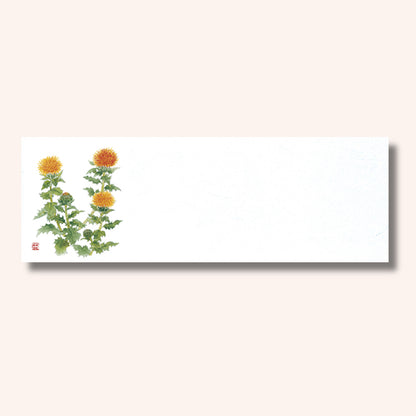 201-20146　上質紙13cm長角マット 紅花(8月)