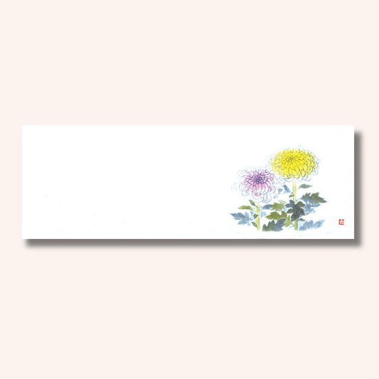 201-20173　上質紙13cm長角マット 菊 (9・10月)