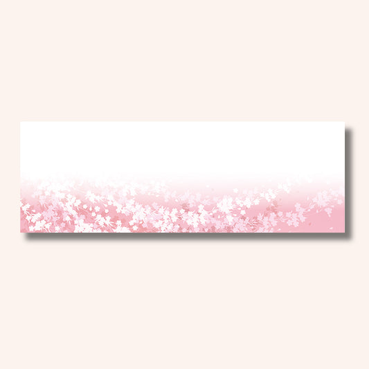 201-20204　上質紙13cm長角マット 薄紅小花