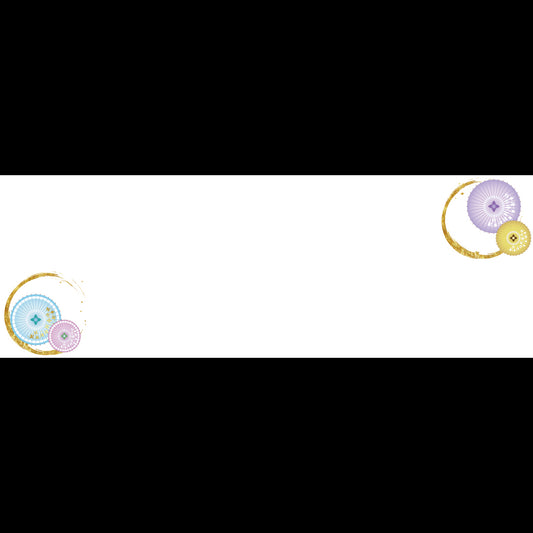 201-20267　上質紙13cm長角マット　和傘と金輪