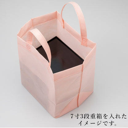 222-10045　6.5寸・7寸用不織布ピンク手さげバッグ