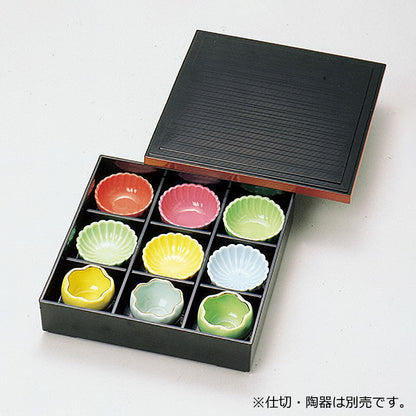 8.5寸荒筋松華堂<身・蓋>　黒渕朱