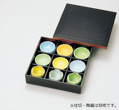 8.5寸荒筋松華堂<身・蓋>　黒渕朱