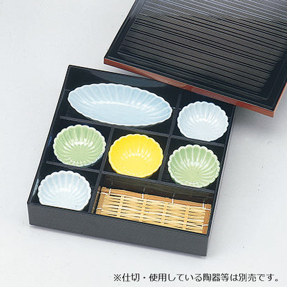 8.5寸荒筋松華堂<身・蓋>　黒渕朱