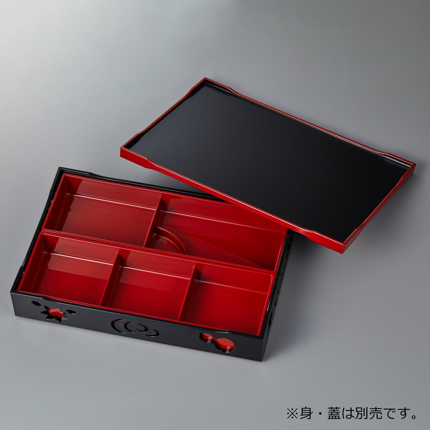 300-60012　尺3松華堂　2つ仕切　朱