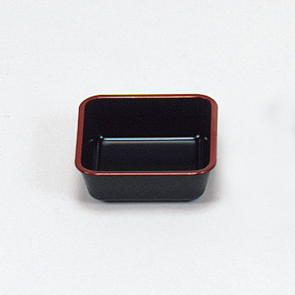 305-48111　A仕切正角鉢　黒天朱