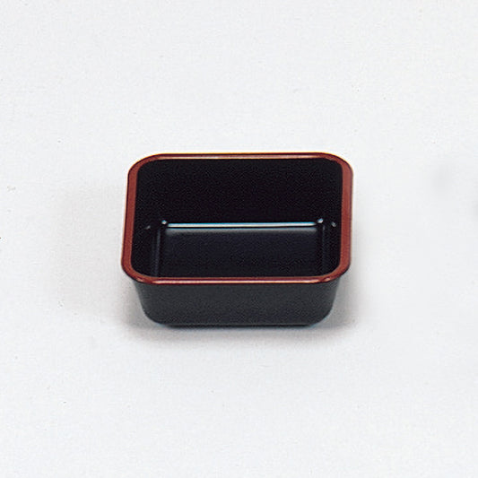305-48111　A仕切正角鉢　黒天朱