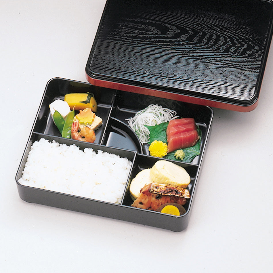 8.5寸西院弁当<仕切固定>黒渕朱