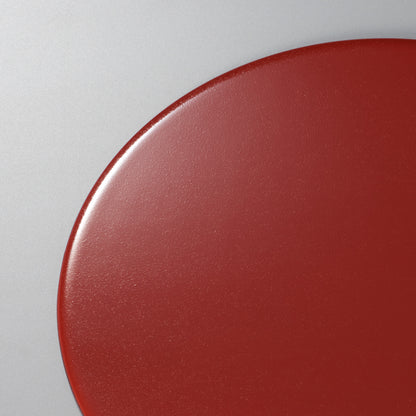 両面半月敷盆　表:朱乾漆　裏:黒乾漆