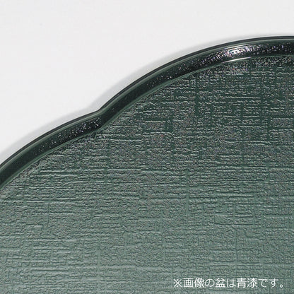 新梅型布目盆　黒天朱　ノンスリップ