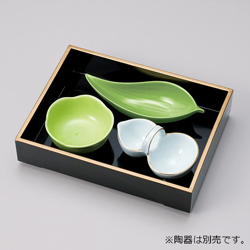 430-36011　七寸五条盛器　黒天金