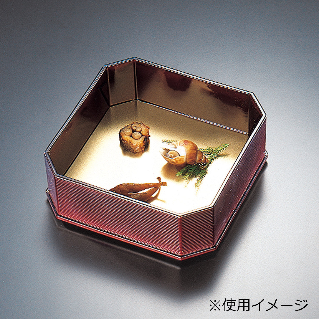 430-10111　隅切両面板　<表>金パール<裏>朱